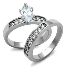 TK1319 - Stainless Steel Ring High polished (no plating) Women AAA Grade CZ Clear