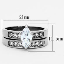 TK1319 - Stainless Steel Ring High polished (no plating) Women AAA Grade CZ Clear