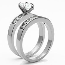 TK1319 - Stainless Steel Ring High polished (no plating) Women AAA Grade CZ Clear