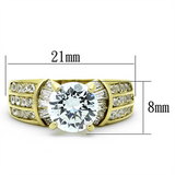 TK1323 - Stainless Steel Ring IP Gold(Ion Plating) Women AAA Grade CZ Clear