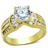 TK1323 - Stainless Steel Ring IP Gold(Ion Plating) Women AAA Grade CZ Clear