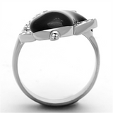 TK1326 - Stainless Steel Ring High polished (no plating) Women Top Grade Crystal Clear