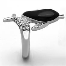 TK1326 - Stainless Steel Ring High polished (no plating) Women Top Grade Crystal Clear