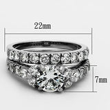 TK1331 - Stainless Steel Ring High polished (no plating) Women AAA Grade CZ Clear