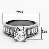 TK1332 - Stainless Steel Ring High polished (no plating) Women AAA Grade CZ Clear