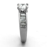 TK1332 - Stainless Steel Ring High polished (no plating) Women AAA Grade CZ Clear