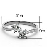 TK1333 - Stainless Steel Ring High polished (no plating) Women AAA Grade CZ Clear