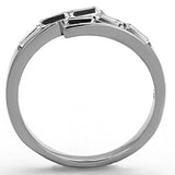 TK1335 - Stainless Steel Ring High polished (no plating) Women Top Grade Crystal Clear