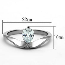 TK1336 - Stainless Steel Ring High polished (no plating) Women AAA Grade CZ Clear