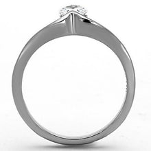 TK1336 - Stainless Steel Ring High polished (no plating) Women AAA Grade CZ Clear