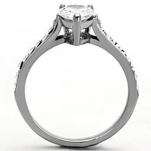 TK1337 - Stainless Steel Ring High polished (no plating) Women AAA Grade CZ Clear