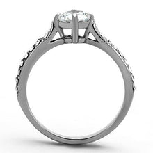 TK1339 - Stainless Steel Ring High polished (no plating) Women AAA Grade CZ Clear