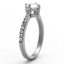 TK1339 - Stainless Steel Ring High polished (no plating) Women AAA Grade CZ Clear