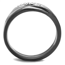 TK1340PJ - Stainless Steel Ring Two Tone IP Light Black (IP Gun) Women Top Grade Crystal Clear