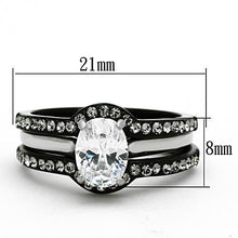 TK1344 - Stainless Steel Ring Two-Tone IP Black Women AAA Grade CZ Clear