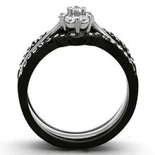 TK1345 - Stainless Steel Ring Two-Tone IP Black Women AAA Grade CZ Clear