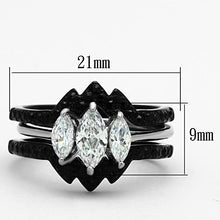 TK1347 - Stainless Steel Ring Two-Tone IP Black Women AAA Grade CZ Clear