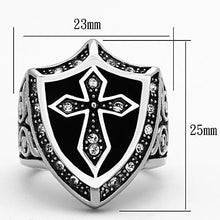 TK1349 - Stainless Steel Ring High polished (no plating) Men Top Grade Crystal Clear
