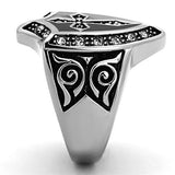 TK1349 - Stainless Steel Ring High polished (no plating) Men Top Grade Crystal Clear
