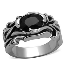 TK1355 - Stainless Steel Ring High polished (no plating) Men Synthetic Jet