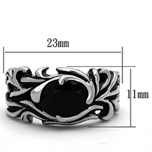 TK1355 - Stainless Steel Ring High polished (no plating) Men Synthetic Jet