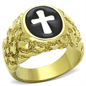 TK1358 - Stainless Steel Ring Two-Tone IP Gold (Ion Plating) Men No Stone No Stone