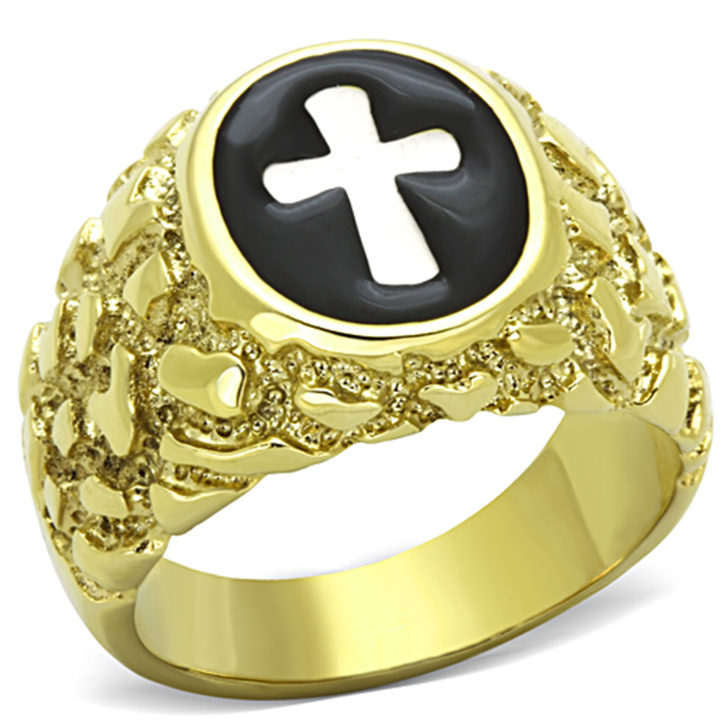 TK1358 - Stainless Steel Ring Two-Tone IP Gold (Ion Plating) Men No Stone No Stone