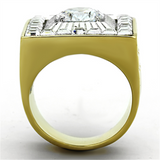 TK1359 - Stainless Steel Ring Two-Tone IP Gold (Ion Plating) Men AAA Grade CZ Clear