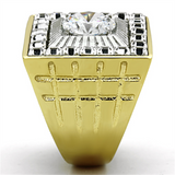 TK1359 - Stainless Steel Ring Two-Tone IP Gold (Ion Plating) Men AAA Grade CZ Clear