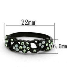 TK1360 - Stainless Steel Ring IP Black(Ion Plating) Women Top Grade Crystal Multi Color