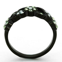 TK1360 - Stainless Steel Ring IP Black(Ion Plating) Women Top Grade Crystal Multi Color