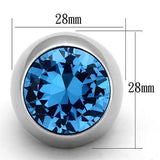 TK1367 - Stainless Steel Ring High polished (no plating) Women Synthetic Sea Blue