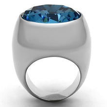 TK1367 - Stainless Steel Ring High polished (no plating) Women Synthetic Sea Blue