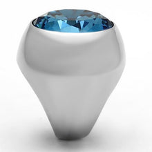 TK1367 - Stainless Steel Ring High polished (no plating) Women Synthetic Sea Blue