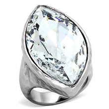 TK1368 - Stainless Steel Ring IP rhodium (PVD) Women Top Grade Crystal Clear