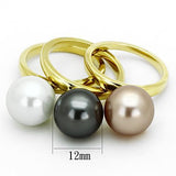 TK1370 - Stainless Steel Ring IP Gold(Ion Plating) Women Synthetic Multi Color