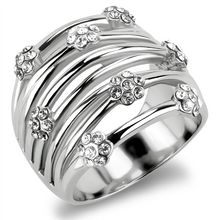 TK1372 - Stainless Steel Ring High polished (no plating) Women Top Grade Crystal Clear