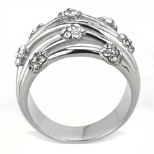 TK1372 - Stainless Steel Ring High polished (no plating) Women Top Grade Crystal Clear