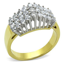 TK1376 - Stainless Steel Ring Two-Tone IP Gold (Ion Plating) Women AAA Grade CZ Clear