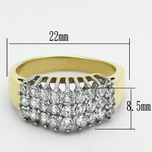 TK1376 - Stainless Steel Ring Two-Tone IP Gold (Ion Plating) Women AAA Grade CZ Clear