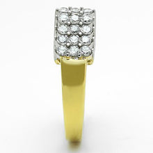 TK1376 - Stainless Steel Ring Two-Tone IP Gold (Ion Plating) Women AAA Grade CZ Clear