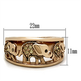 TK1380 - Stainless Steel Ring IP Rose Gold(Ion Plating) Women Top Grade Crystal Citrine Yellow