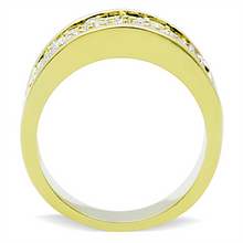 TK1385 - Stainless Steel Ring IP Gold(Ion Plating) Women Top Grade Crystal Clear