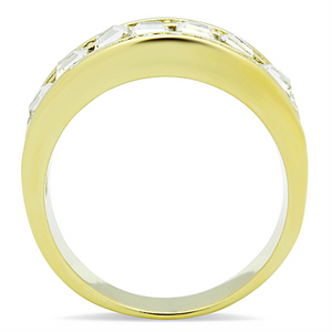 TK1386 - Stainless Steel Ring IP Gold(Ion Plating) Women Top Grade Crystal Clear