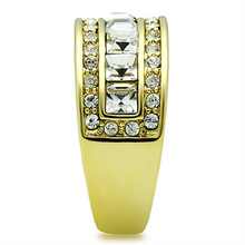TK1386 - Stainless Steel Ring IP Gold(Ion Plating) Women Top Grade Crystal Clear