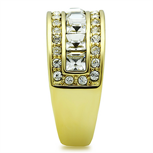 TK1386 - Stainless Steel Ring IP Gold(Ion Plating) Women Top Grade Crystal Clear