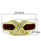 TK1388 - Stainless Steel Ring IP Gold(Ion Plating) Women Top Grade Crystal Siam