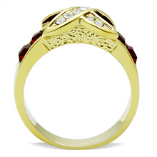TK1388 - Stainless Steel Ring IP Gold(Ion Plating) Women Top Grade Crystal Siam
