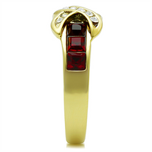 TK1388 - Stainless Steel Ring IP Gold(Ion Plating) Women Top Grade Crystal Siam