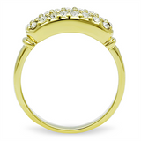 TK1389 - Stainless Steel Ring IP Gold(Ion Plating) Women Top Grade Crystal Clear